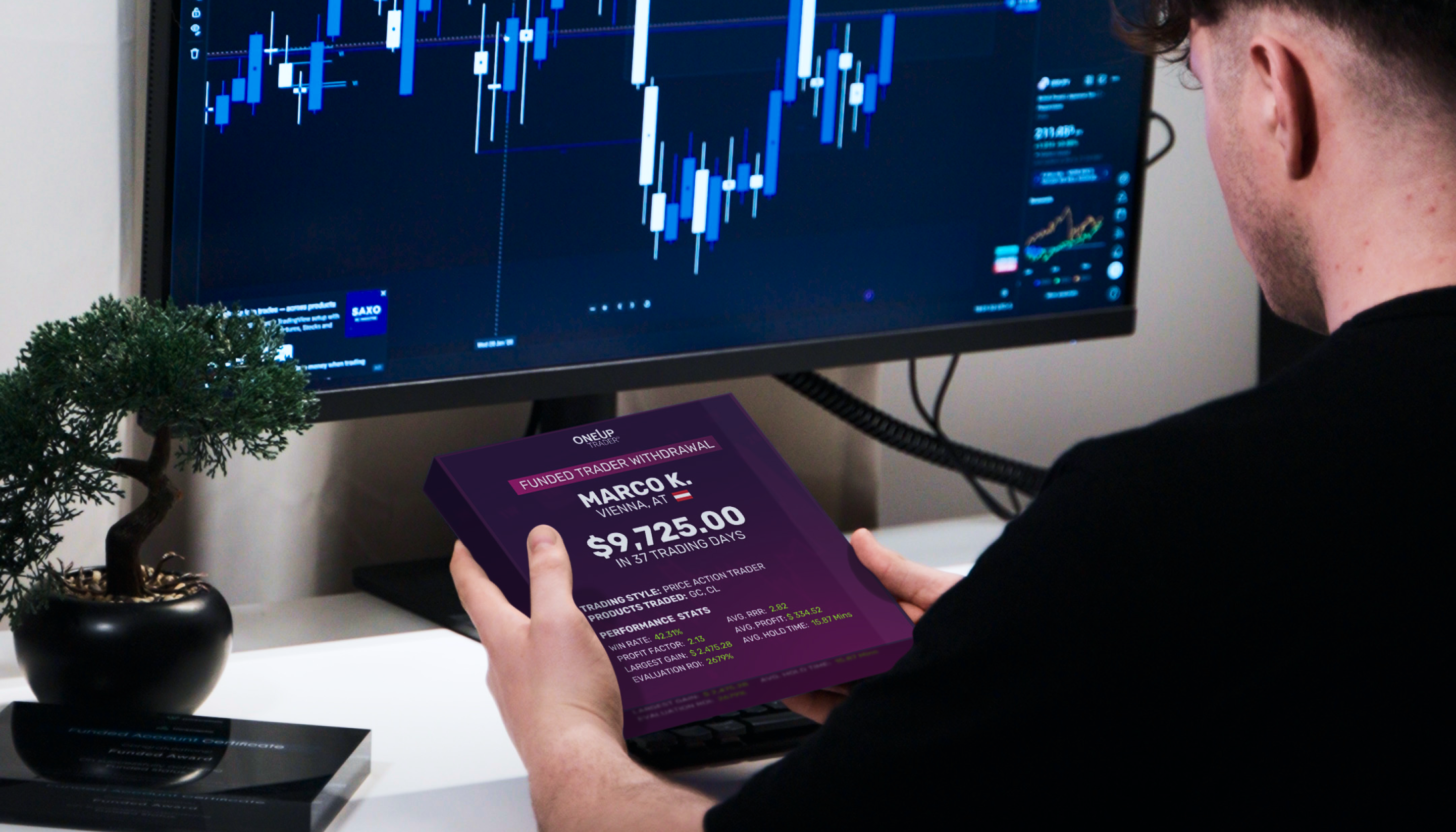 OneUp Trader Plaque. You Stepped Up and It Showed