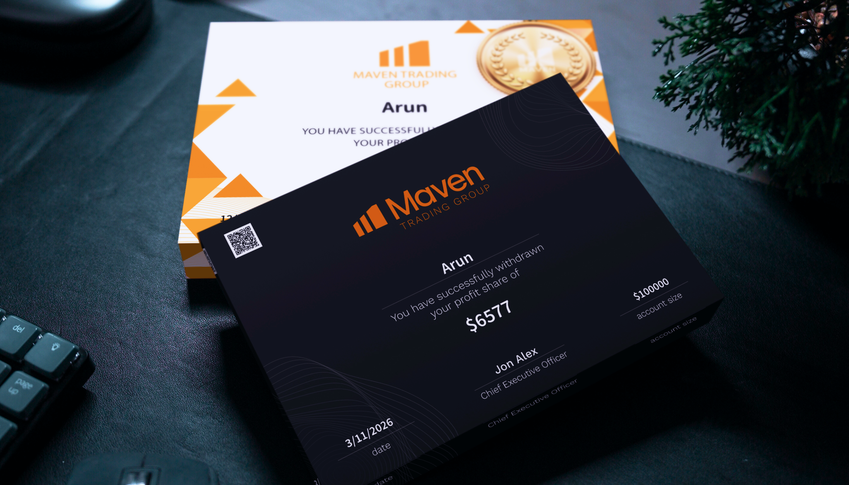 Maven Trading Plaque. That Community Watched You Pass