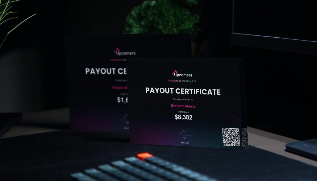 Upcomers Plaque. You Were an Upcomer. Now You Are Funded.