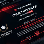 Titan Capital Prop Firm Certificate of Achievement on a dark background
