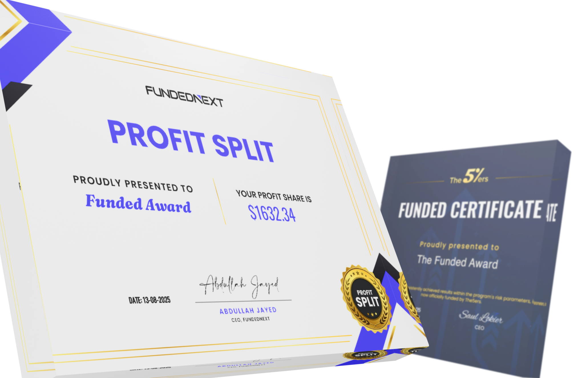 Funded Award Acrylic Trading Certificates