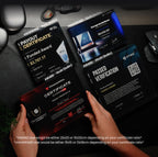 Hands holding FTMO, TCM, Alpha Capital, and GFT prop firm certificates on a desktop
