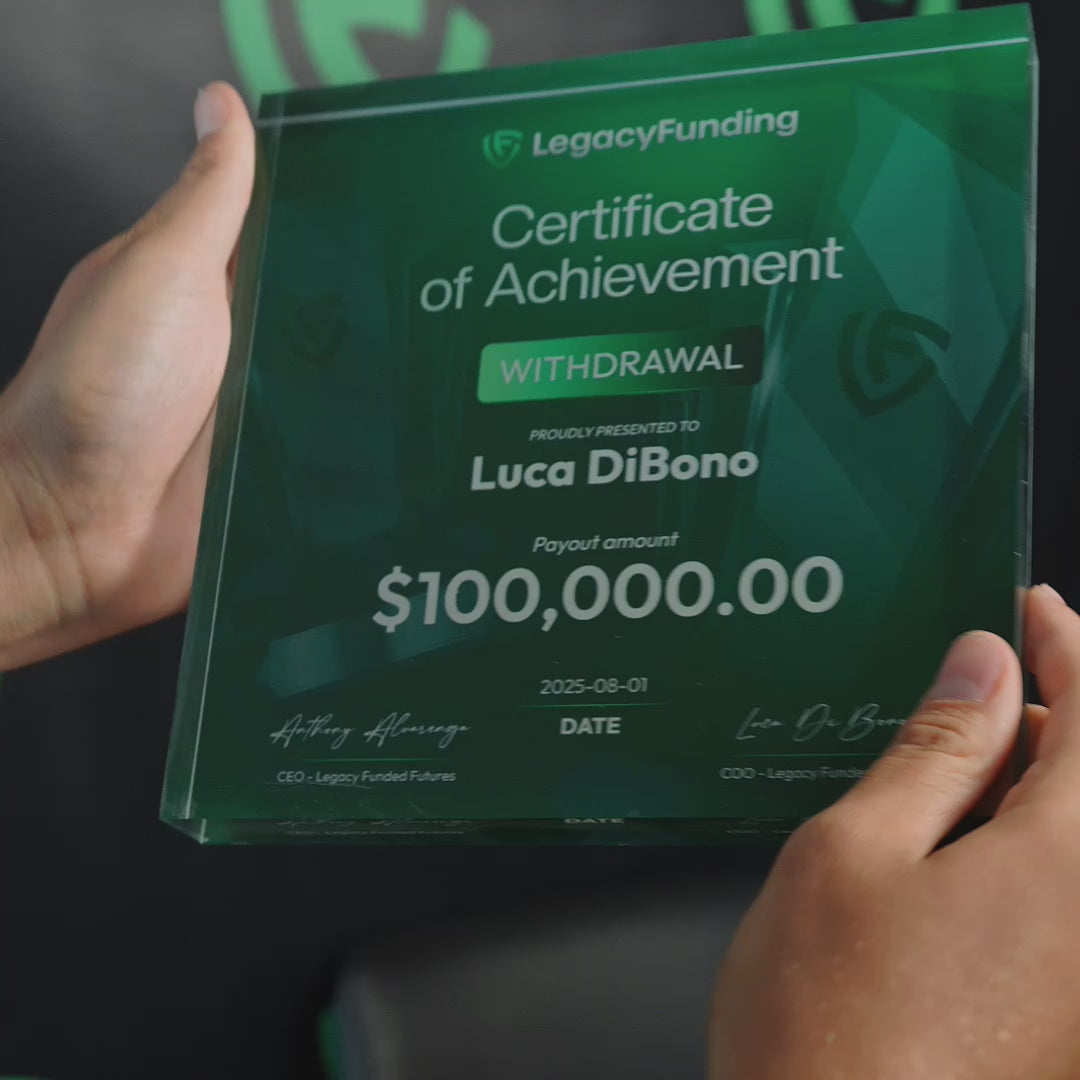 Legacy Funding x Funded Award brand partnership video plaque